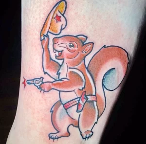 Фото пример рисунка тату белка 18,10,2021 - №0235 - squirrel tattoo - tattoo-photo.ru