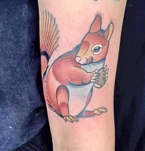 Фото пример рисунка тату белка 18,10,2021 - №0248 - squirrel tattoo - tattoo-photo.ru