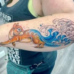 Фото пример рисунка тату белка 18,10,2021 - №0255 - squirrel tattoo - tattoo-photo.ru