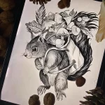 Фото пример рисунка тату белка 18,10,2021 - №0303 - squirrel tattoo - tattoo-photo.ru