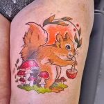 Фото пример рисунка тату белка 18,10,2021 - №0304 - squirrel tattoo - tattoo-photo.ru