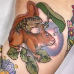 Фото пример рисунка тату белка 18,10,2021 - №0334 - squirrel tattoo - tattoo-photo.ru