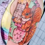 Фото пример рисунка тату белка 18,10,2021 - №0351 - squirrel tattoo - tattoo-photo.ru