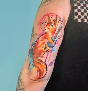 Фото пример рисунка тату белка 18,10,2021 - №0355 - squirrel tattoo - tattoo-photo.ru