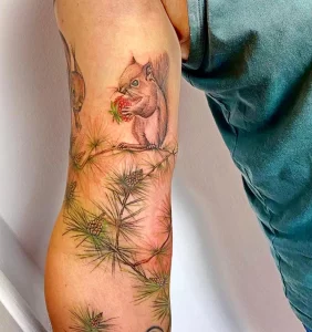 Фото пример рисунка тату белка 18,10,2021 - №0384 - squirrel tattoo - tattoo-photo.ru