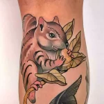 Фото пример рисунка тату белка 18,10,2021 - №0385 - squirrel tattoo - tattoo-photo.ru
