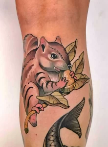Фото пример рисунка тату белка 18,10,2021 - №0385 - squirrel tattoo - tattoo-photo.ru