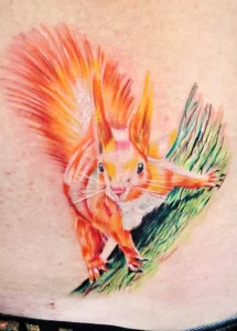 Фото пример рисунка тату белка 18,10,2021 - №0390 - squirrel tattoo - tattoo-photo.ru