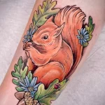 Фото пример рисунка тату белка 18,10,2021 - №0391 - squirrel tattoo - tattoo-photo.ru