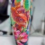Фото пример рисунка тату белка 18,10,2021 - №0406 - squirrel tattoo - tattoo-photo.ru