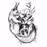Фото пример рисунка тату белка 18,10,2021 - №0410 - squirrel tattoo - tattoo-photo.ru
