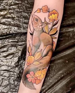 Фото пример рисунка тату белка 18,10,2021 - №0412 - squirrel tattoo - tattoo-photo.ru