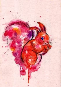 Фото пример рисунка тату белка 18,10,2021 - №0413 - squirrel tattoo - tattoo-photo.ru