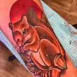 Фото пример рисунка тату белка 18,10,2021 - №0416 - squirrel tattoo - tattoo-photo.ru