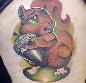 Фото пример рисунка тату белка 18,10,2021 - №0417 - squirrel tattoo - tattoo-photo.ru