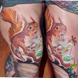 Фото пример рисунка тату белка 18,10,2021 - №0423 - squirrel tattoo - tattoo-photo.ru