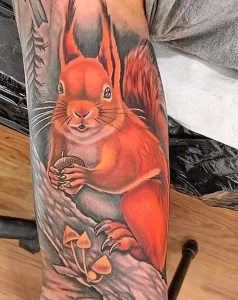 Фото пример рисунка тату белка 18,10,2021 - №0425 - squirrel tattoo - tattoo-photo.ru