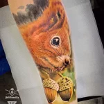 Фото пример рисунка тату белка 18,10,2021 - №0434 - squirrel tattoo - tattoo-photo.ru