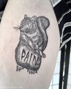 Фото пример рисунка тату белка 18,10,2021 - №0444 - squirrel tattoo - tattoo-photo.ru
