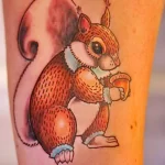 Фото пример рисунка тату белка 18,10,2021 - №0450 - squirrel tattoo - tattoo-photo.ru
