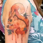 Фото пример рисунка тату белка 18,10,2021 - №0454 - squirrel tattoo - tattoo-photo.ru