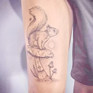 Фото пример рисунка тату белка 18,10,2021 - №0458 - squirrel tattoo - tattoo-photo.ru