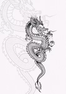 Эскизы тату дракон 28,10,2021 - №0010 - dragon tattoo sketch - tattoo-photo.ru