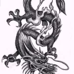 Эскизы тату дракон 28,10,2021 - №0013 - dragon tattoo sketch - tattoo-photo.ru