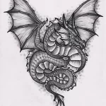 Эскизы тату дракон 28,10,2021 - №0019 - dragon tattoo sketch - tattoo-photo.ru