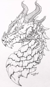 Эскизы тату дракон 28,10,2021 - №0020 - dragon tattoo sketch - tattoo-photo.ru
