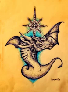 Эскизы тату дракон 28,10,2021 - №0027 - dragon tattoo sketch - tattoo-photo.ru