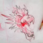 Эскизы тату дракон 28,10,2021 - №0041 - dragon tattoo sketch - tattoo-photo.ru