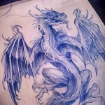 Эскизы тату дракон 28,10,2021 - №0045 - dragon tattoo sketch - tattoo-photo.ru