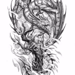 Эскизы тату дракон 28,10,2021 - №0061 - dragon tattoo sketch - tattoo-photo.ru
