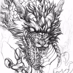 Эскизы тату дракон 28,10,2021 - №0066 - dragon tattoo sketch - tattoo-photo.ru