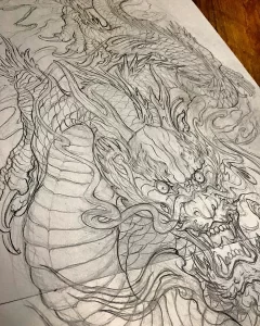Эскизы тату дракон 28,10,2021 - №0068 - dragon tattoo sketch - tattoo-photo.ru
