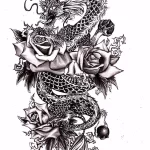 Эскизы тату дракон 28,10,2021 - №0069 - dragon tattoo sketch - tattoo-photo.ru
