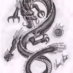 Эскизы тату дракон 28,10,2021 - №0072 - dragon tattoo sketch - tattoo-photo.ru