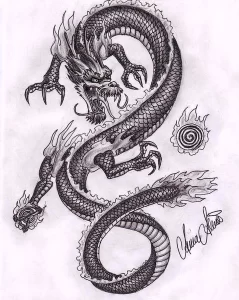 Эскизы тату дракон 28,10,2021 - №0072 - dragon tattoo sketch - tattoo-photo.ru