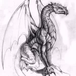 Эскизы тату дракон 28,10,2021 - №0073 - dragon tattoo sketch - tattoo-photo.ru