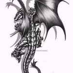 Эскизы тату дракон 28,10,2021 - №0081 - dragon tattoo sketch - tattoo-photo.ru
