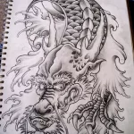 Эскизы тату дракон 28,10,2021 - №0082 - dragon tattoo sketch - tattoo-photo.ru