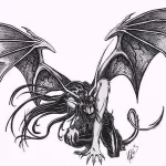Эскизы тату дракон 28,10,2021 - №0083 - dragon tattoo sketch - tattoo-photo.ru