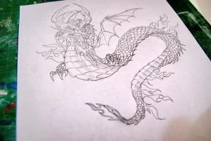 Эскизы тату дракон 28,10,2021 - №0084 - dragon tattoo sketch - tattoo-photo.ru