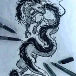 Эскизы тату дракон 28,10,2021 - №0085 - dragon tattoo sketch - tattoo-photo.ru