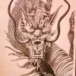 Эскизы тату дракон 28,10,2021 - №0088 - dragon tattoo sketch - tattoo-photo.ru
