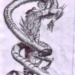 Эскизы тату дракон 28,10,2021 - №0092 - dragon tattoo sketch - tattoo-photo.ru