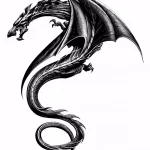 Эскизы тату дракон 28,10,2021 - №0096 - dragon tattoo sketch - tattoo-photo.ru