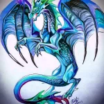 Эскизы тату дракон 28,10,2021 - №0098 - dragon tattoo sketch - tattoo-photo.ru