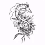 Эскизы тату дракон 28,10,2021 - №0103 - dragon tattoo sketch - tattoo-photo.ru